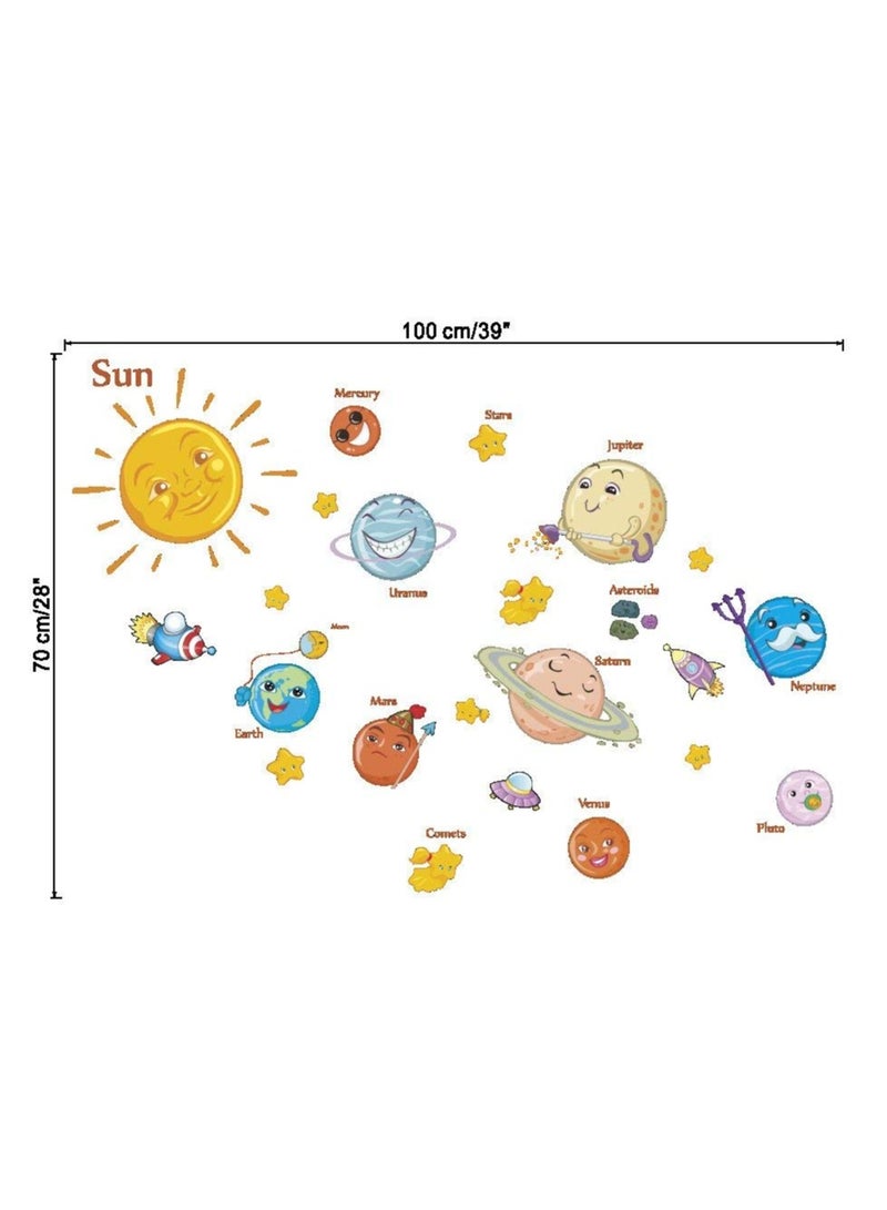 SYOSI Kids Room Wall Art Decor Decals Cartoon Removable Universe Space Planet Solar System Galaxy DIY Home Wall Stickers Decals Murals for Bedroom Living Room Ceiling Boys Girls Rooms Nursery - Image 5