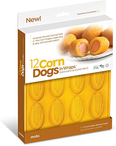 Mobi 12 Mini Corn Dogs Silicone Baking Mold, Yellow - Image 1