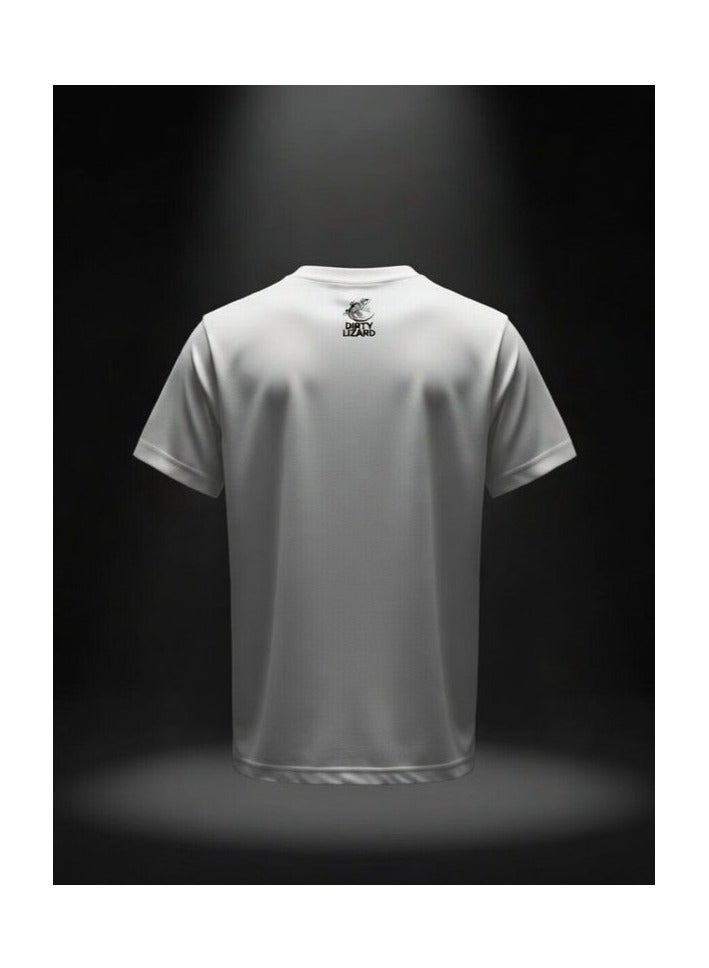 Dirty Lizard White printed t-shirt with Street wear image 100% cotton 56 - Image 2