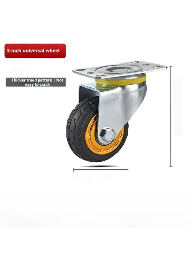 4Pcs 3 Inch Industrial Casters Set 2 Rigid and 2 Swivel with Brakes Heavy Duty Wheels - Image 4