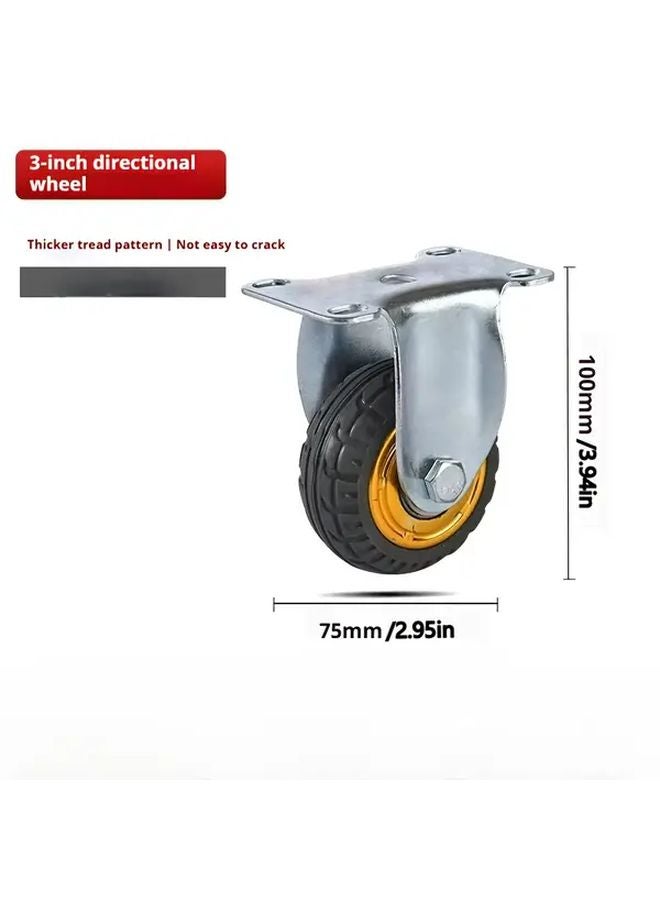 4Pcs 3 Inch Industrial Casters Set 2 Rigid and 2 Swivel with Brakes Heavy Duty Wheels - Image 5