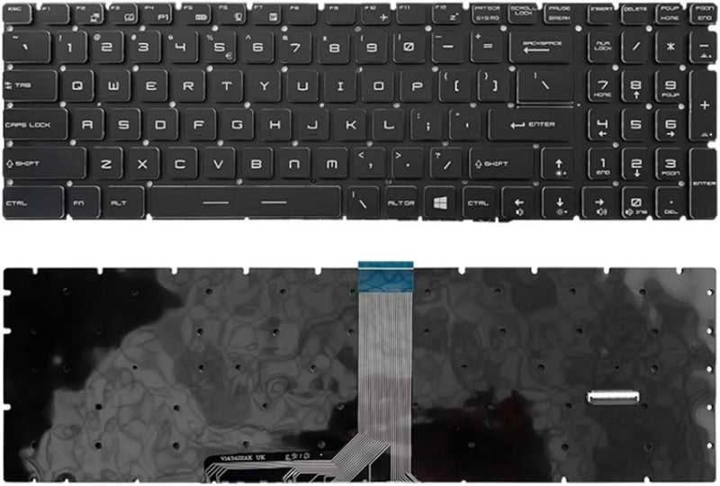 لوحة مفاتيح لابتوب MSI GL62VR GL63 PX60 WS60 GF75JP MS-17F3 17A1 بتخطيط US RU وسهل الاستبدال (إبزيم RGB US)