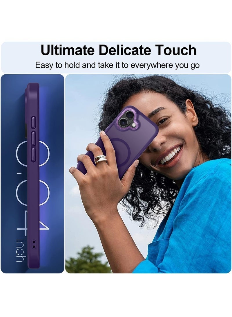 ELTRAZONE iPhone 17 5G 2025 Hard Silicone Hybrid Translucent Case | Slim Stylish Magnetic MagSafe Compatible Shockproof Protective Cover with Scratch Resistance & Drop Protection (MCMPMN) - Eggplant Purple - Image 3