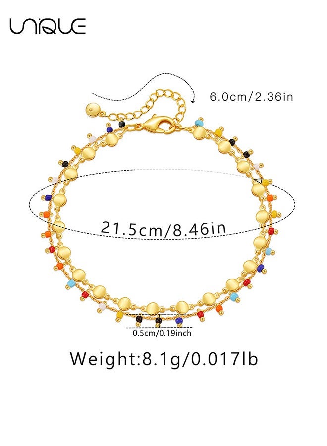 Unique Anklet - Double Beaded Pendant Anklet - Candy Colored Millet Bead Anklet - Simple and Elegant - New Anklet - Women  - Image 2
