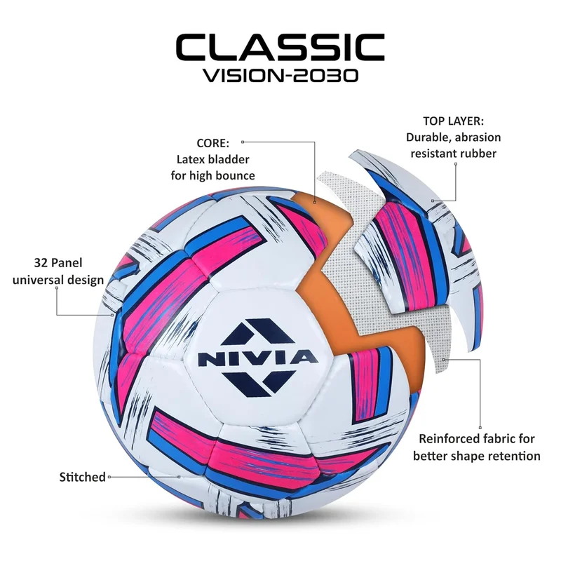 نيفيا Nivia Classic Football Size 5 - Multicolor