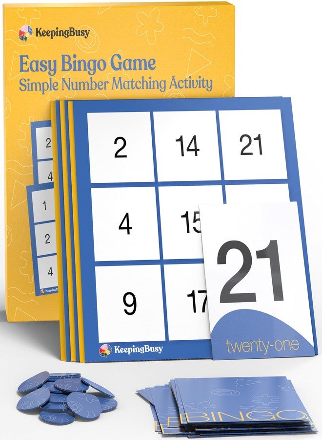 Keeping Busy Number Bingo Dementia Activities for Seniors | Alzheimer Products for Elderly Patients | Fun Memory Game Toy & Cognitive Brain Puzzle for Senior Citizens w/Memory Loss or Alzheimers - Image 1