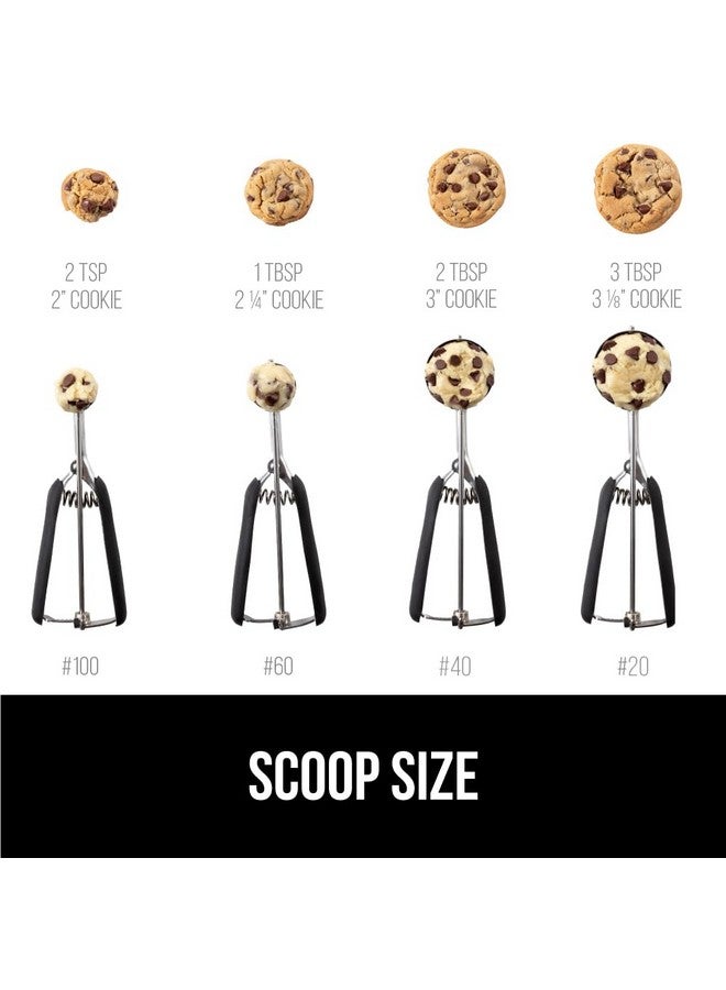Gorilla Grip Stainless Steel Multipurpose BPA-Free Spring Scoop, 2 TBSP, for Melon, Cookie Dough, Ice Cream Scoops, Perfect Portion Sizes, Easy Squeeze and Clean Release, Scooper Size 30, Black - Image 5