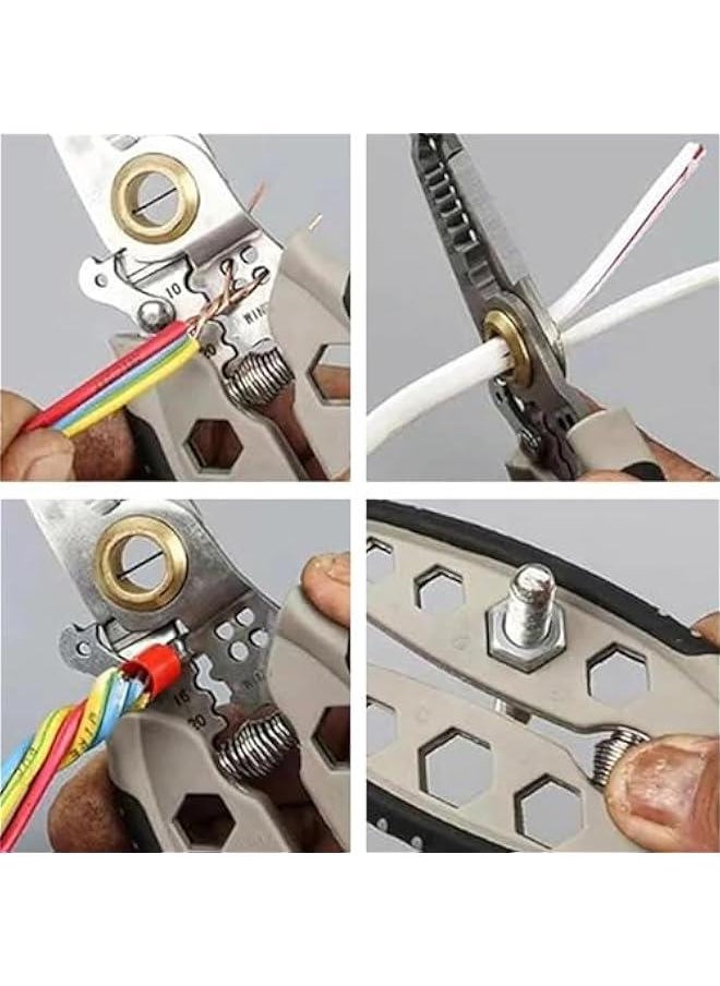 MOXO - Wire Strippers for Electricians,7Inch Multipurpose Wire Stripper,Electrician Wire Stripper,Stripping Cutting Crimping Splitting, for Stripping, Cutting and Crimping - Image 1