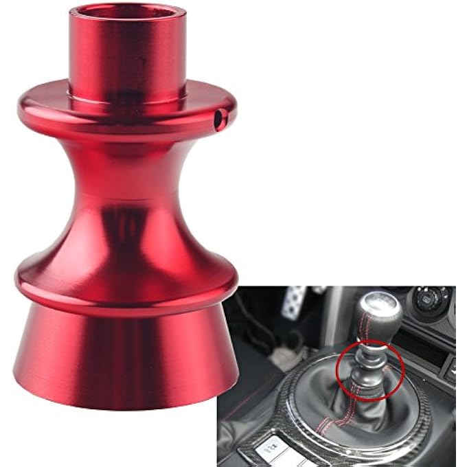 rayihni DEWHEL JDM Manual Performance Billet Aluminum Gear Shift Knob Reverse Lockout Lever Red Compatible with BRZ Toyota FT86 GT86 Scion FRS - Image 2