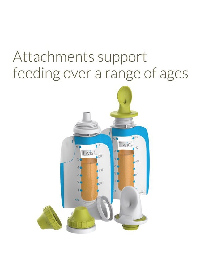 Kiinde Foodii Baby Food Storage Starter Kit, Squeeze Pouch and Reusable Spouts Set  - Image 3