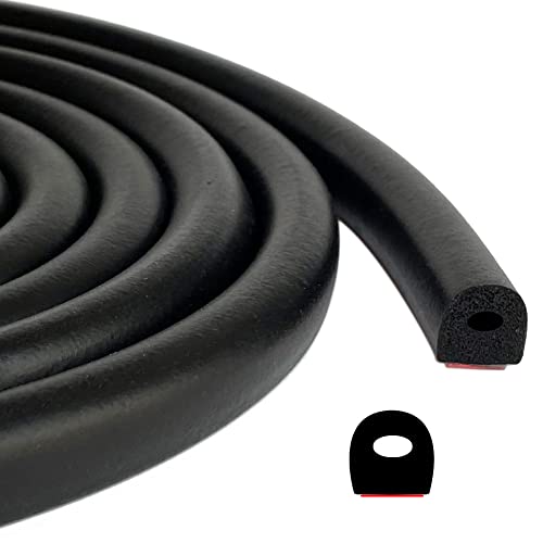 Tintvent D Shape EPDM Foam Rubber Seal with Tape, Self-Adhesive Rubber Weather Stripping for Boat, Auto, RV, Marine, Garage Doors/Window and More, W:0.5"; H:0.5"; L:26Feet - Image 1