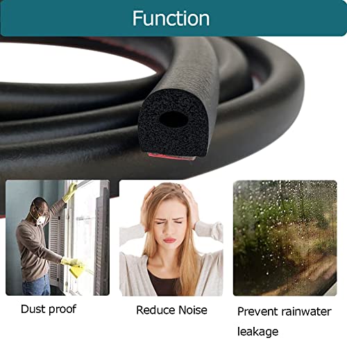 Tintvent D Shape EPDM Foam Rubber Seal with Tape, Self-Adhesive Rubber Weather Stripping for Boat, Auto, RV, Marine, Garage Doors/Window and More, W:0.5"; H:0.5"; L:26Feet - Image 5