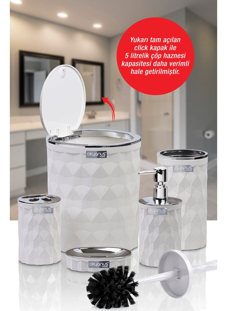 Ocean Home Diamond White Chrome Click Door 5-Piece Bathroom Set - pzsku/ZAA58A2B70E6ADE9C163DZ/45/_/1728061626/76102dc4-ff2f-420c-8af5-3cdb6a119df6