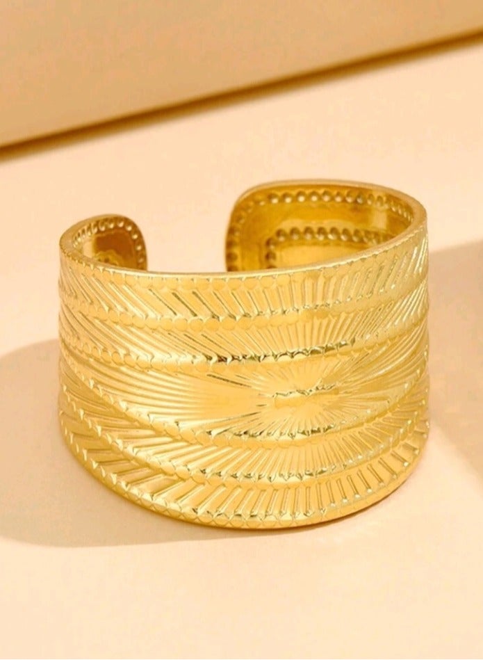 Jewelry For Life Trendy Stainless Steel Gold Plated Ring For Women One Size - Image 2