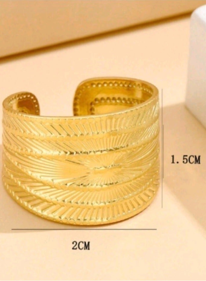 Jewelry For Life Trendy Stainless Steel Gold Plated Ring For Women One Size - Image 4