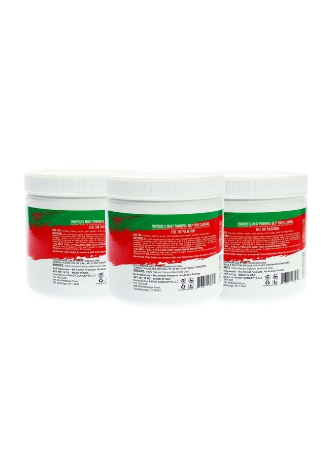 MAYAN MAGIC MUD Premium Indian Healing Clay Powerful Deep Pore Cleansing Facial And Body Mask 100% Pure Calcium Bentonite Clay Treat Acne Breakouts Blackheads Oily Skin 3Pack (16 Oz Each) - Image 2