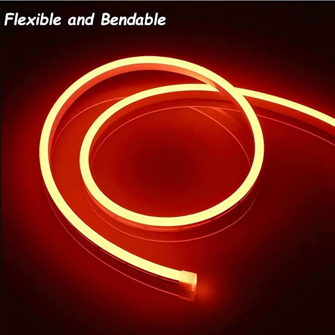 Gesto 16.4 Ft Neon LED Strip Light with 12V Adapter | Waterproof, Flexible & Cuttable Rope Light for Diwali Decor, Wall Decor, Indoor Outdoor Lighting, Neon Sign Board & Custom Name Design – Orange - Image 2