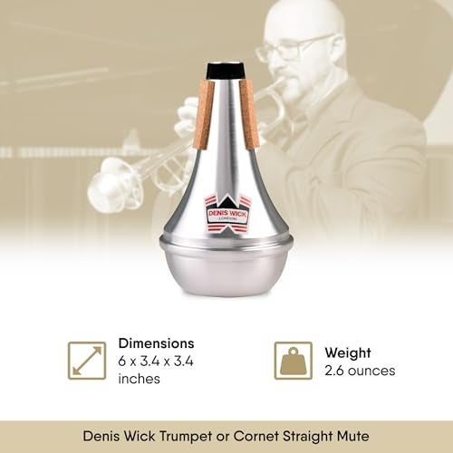 Denis Wick Straight Mute for Trumpet or Cornet, 5504 - Hand-Spun Aluminum Mute with Natural Cork - Brilliant Tone, Reliable Intonation & Tight-Bell Fit for Performance - 6.1 x 3.4 x 3.4 In, 2.26 oz - Image 3