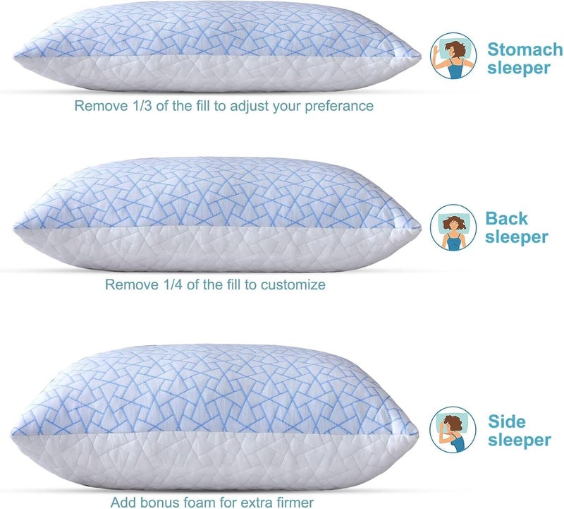 King Size Adjustable Shredded Memory Foam Pillow for Sleeping - Image 4