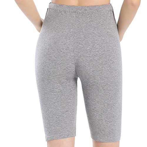 QingWan Plus Size Maternity Shorts for Women Workout Short Pregnancy Leggings Over Belly Grey - Image 3