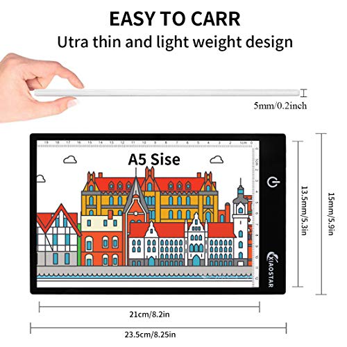 XIAOSTAR Light Box Drawing Pad A5, Tracing Board with Micro USB Cord Charge Cable and Brightness Adjustable for Artists, AnimationDrawing, Sketching, Animation, X-ray Viewing (A5) Not Rechargeable - Image 5