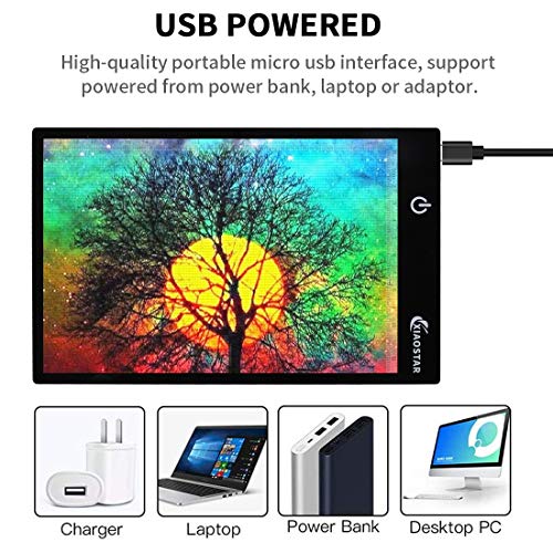 XIAOSTAR Light Box Drawing Pad A5, Tracing Board with Micro USB Cord Charge Cable and Brightness Adjustable for Artists, AnimationDrawing, Sketching, Animation, X-ray Viewing (A5) Not Rechargeable - Image 4