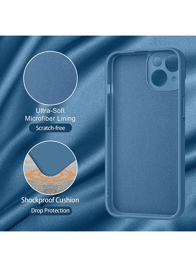 Theodor Protective Slim Fit Case Liquid Silicone Cover with Full Body Protection Anti-Scratch Shockproof Case For iPhone 13 Blue  - It is either easy impossible copy - Image 4