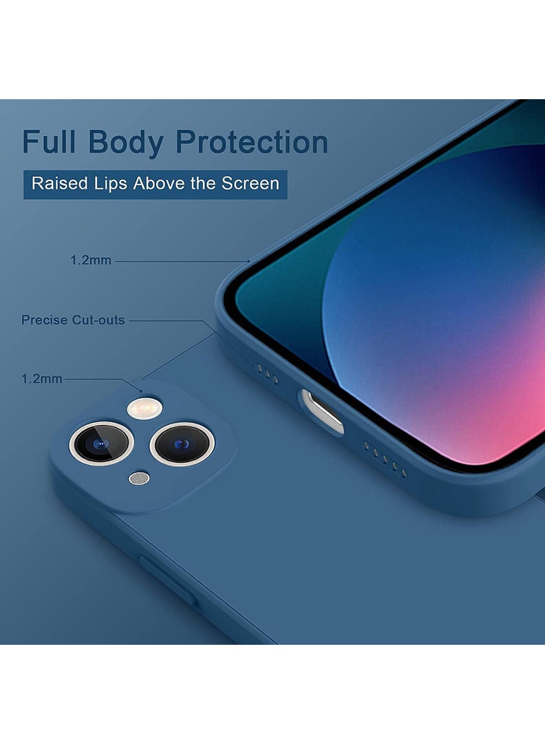 Theodor Protective Slim Fit Case Liquid Silicone Cover with Full Body Protection Anti-Scratch Shockproof Case For iPhone 13 Blue  - It is either easy impossible copy - Image 3