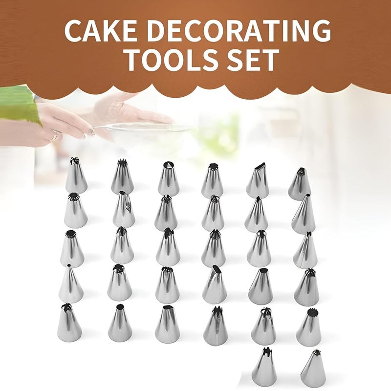 KPS KPS 58 PCs Cake Decorating Set Cake Making Kit 32 Piping Bags 3 Icing Scrapers 2 Spatulas Reusable Baking Tool Accessories for HomeKitchenBakeryPartyFestivals Multicolor - Image 3