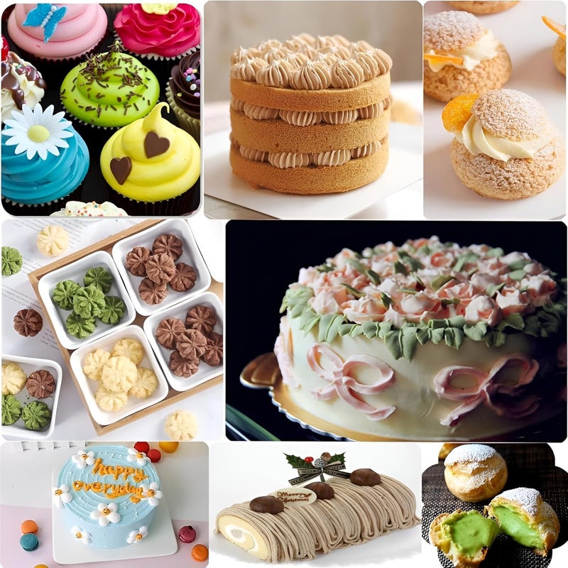 KPS KPS 58 PCs Cake Decorating Set Cake Making Kit 32 Piping Bags 3 Icing Scrapers 2 Spatulas Reusable Baking Tool Accessories for HomeKitchenBakeryPartyFestivals Multicolor - Image 4