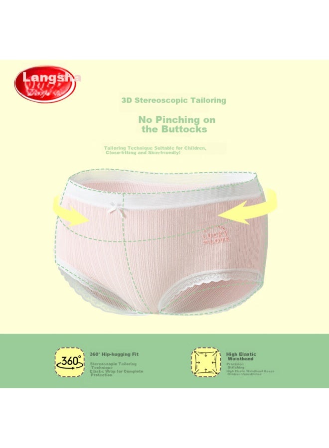 LANG SHA Langsha Kids Girls Summer Comfortable Breathable Mid-large Child Student Baby Girl Triangle Briefs 3-pack Size 150 - Image 3