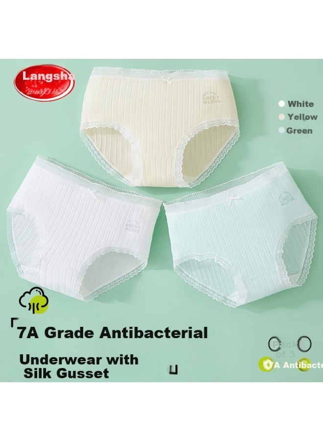 LANG SHA Langsha Kids Girls Summer Comfortable Breathable Mid-large Child Student Baby Girl Triangle Briefs 3-pack Size 150 - Image 1