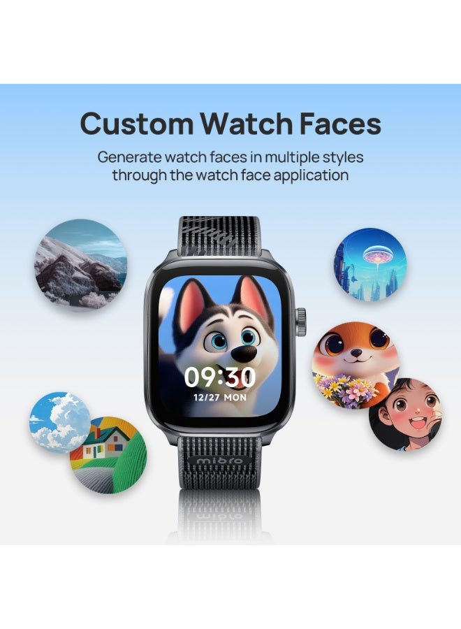 Mibro Watch Fit AMOLED Smart Watch 1.75” GPS & Bluetooth Calling, 150+ Sports Modes, 5ATM Waterproof, AI Assistant, Aluminum Body, Milanese Strap – Black - Image 4
