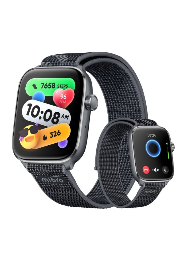 Mibro Watch Fit AMOLED Smart Watch 1.75” GPS & Bluetooth Calling, 150+ Sports Modes, 5ATM Waterproof, AI Assistant, Aluminum Body, Milanese Strap – Black - Image 2