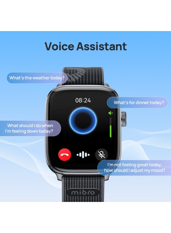 Mibro Watch Fit AMOLED Smart Watch 1.75” GPS & Bluetooth Calling, 150+ Sports Modes, 5ATM Waterproof, AI Assistant, Aluminum Body, Milanese Strap – Black - Image 3