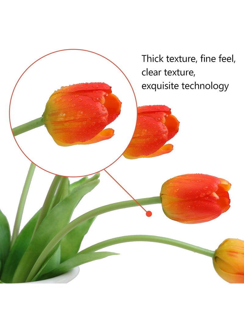 LATIFA Artificial Flowers 15pcs Fake Tulips Real Touch, Faux Latex Tulips Flowers - Image 3