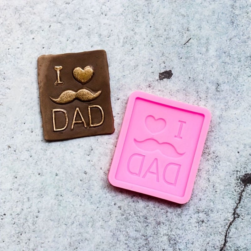 Pink Suit Father’s Day Beard Tie Bow Hat Silicone Mold Cake Baking - Image 1