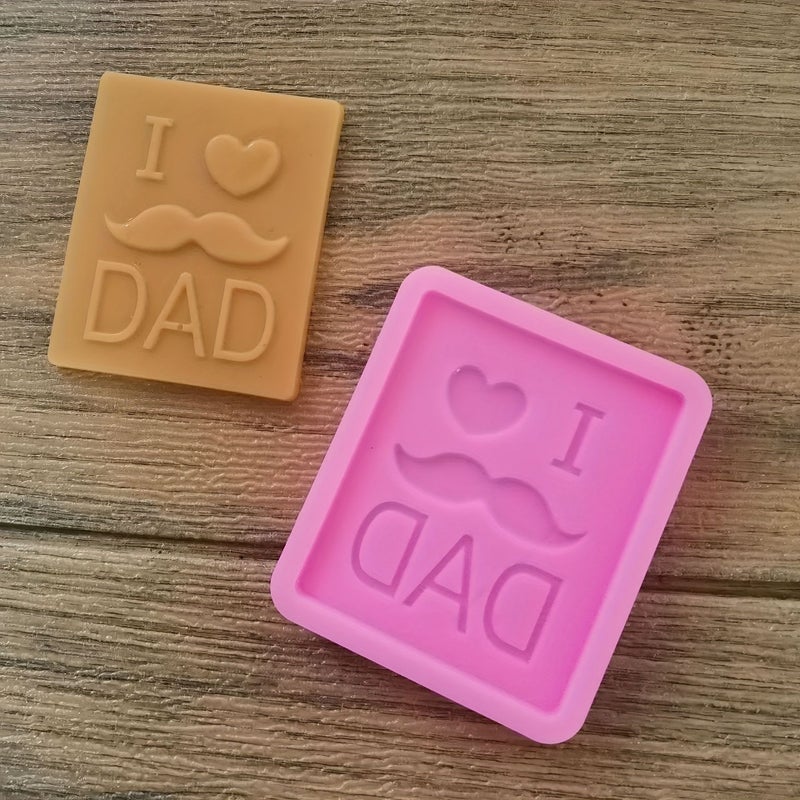 Pink Suit Father’s Day Beard Tie Bow Hat Silicone Mold Cake Baking - Image 3