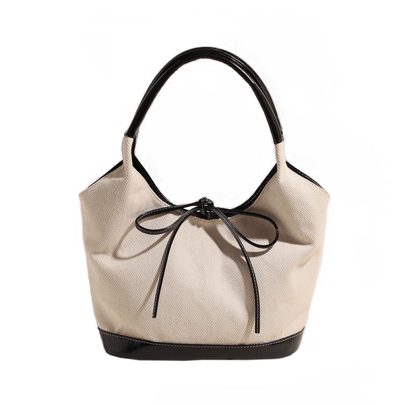 Arrival Hand Carrying Retro Casual Portable Tote Bag Fashionable Polka Point Underarm Shoulder Bag Large Capacity Commuter Bag - Image 1