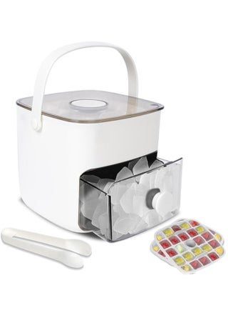 Ice Cube Tray with Lid and Bin Ice Cube Trays for Freezer Ice Tray Ice Mold Ice Maker Containers Box for Drinks Whiskey Beer Cocktail Coffee with 2 Trays and Ice Storage Bin Tweezers (White) - pzsku/ZAA5904AB706CEB876F45Z/45/1741250627/bb7dff73-abb0-4959-ad08-bddddf69d89a