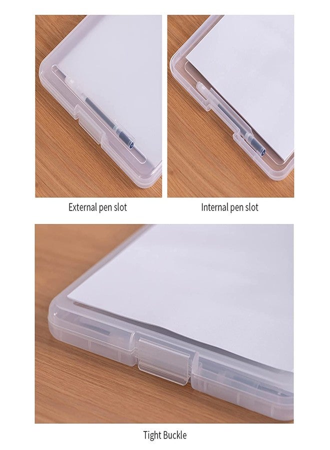 Orrda Clipboard Folder Conference Plastic Clipboard Paper Holder Storage Box Clip Board for Nurse Students, Teachers, Sales, Utility, Jobsite (Transparent) - Image 3