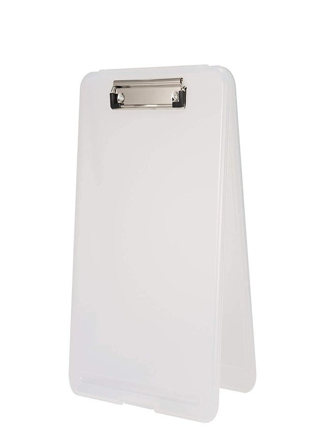 Orrda Clipboard Folder Conference Plastic Clipboard Paper Holder Storage Box Clip Board for Nurse Students, Teachers, Sales, Utility, Jobsite (Transparent) - Image 1