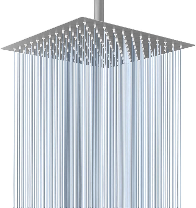 TOSCH Mirror Stainless Steel 304 Square Ultra Slim High Pressure Rainfall Shower Head for bathroom Chrome Finish (6 INCH) (WITHOUT SHOWER ARM) - Image 2