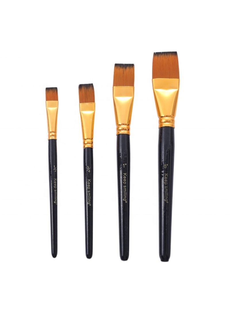 Keep Smiling 4PCS Professional Artist Brush Set for Oil, Acrylic & Watercolor - Image 3