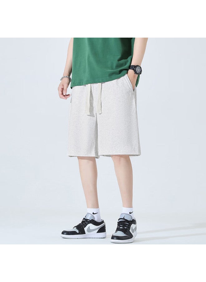 Homlean Men's Summer Casual Shorts Loose Comfortable Breathable Cool Feeling Five-point Shorts Ls33 Gray XL - Image 1