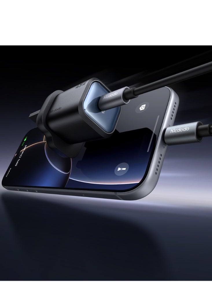 Mcdodo CH-4380 45W USB-C PD Ultimate Mini GaN Fast Charger UK Plug Black Single Port Type-C Wall Adapter - Image 2