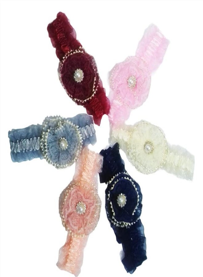 FINEWORLD TITLE:FINEWORLD HEADBANDS[FW-BG-HEADBANDS-DESIGN-3]For Baby Girls,Newborns,Toddlers,Net Fabric And Smooth Elastic,Multicolor [pack of 6]. - Image 1