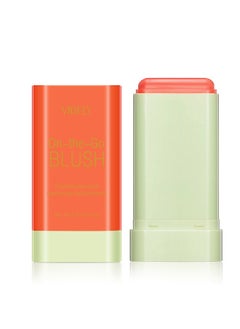 Vibely On The Go Blush,Blush Stick Blush Makeup Wand, Cream Blush For Cheeks Tint,Long-Wearing,Natural-Looking Face Foundation Nude Orange Blusher for Daily Wear 3D Wonder Stick #V02  - Image 1