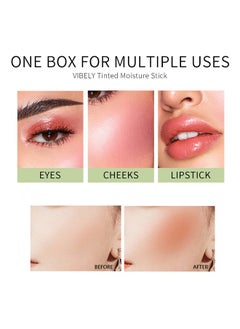 Vibely On The Go Blush,Blush Stick Blush Makeup Wand, Cream Blush For Cheeks Tint,Long-Wearing,Natural-Looking Face Foundation Nude Orange Blusher for Daily Wear 3D Wonder Stick #V02  - Image 3