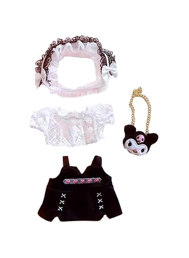 20cm Plush Doll Clothes Loose Headwear White Shirt Black Skirt Backpack 8in Soft Stuffed Plush Toy Accessories Dress Up  - Image 1
